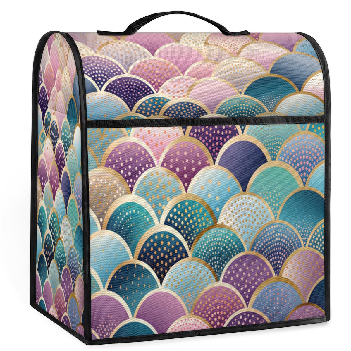 Coffee Maker Cover Ocean Mermaid Kitchen Appliance Covers Small Appliance Covers Blender Cover Juicer Cover Dust Covers for Kitchen Appliances with Top Handle and Pockets,Washable,B140