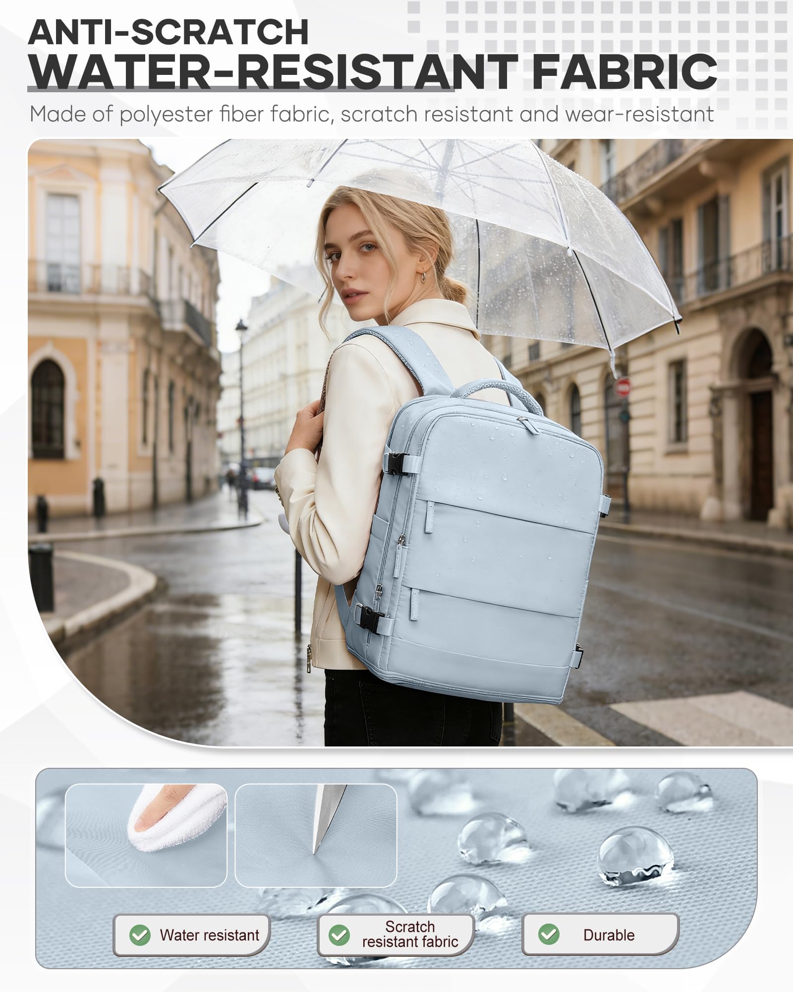 SZSYCN Mochila Viaje Cabina Avion 40x30x20 Ryanair Wizzair Maletas de Viaje Mujer Mochilas Viaje 40×20×25 Ryanair para Mujer Equipaje de Mano 45x36x20 Easyjet Maletas para Portatil Hombre — view 7