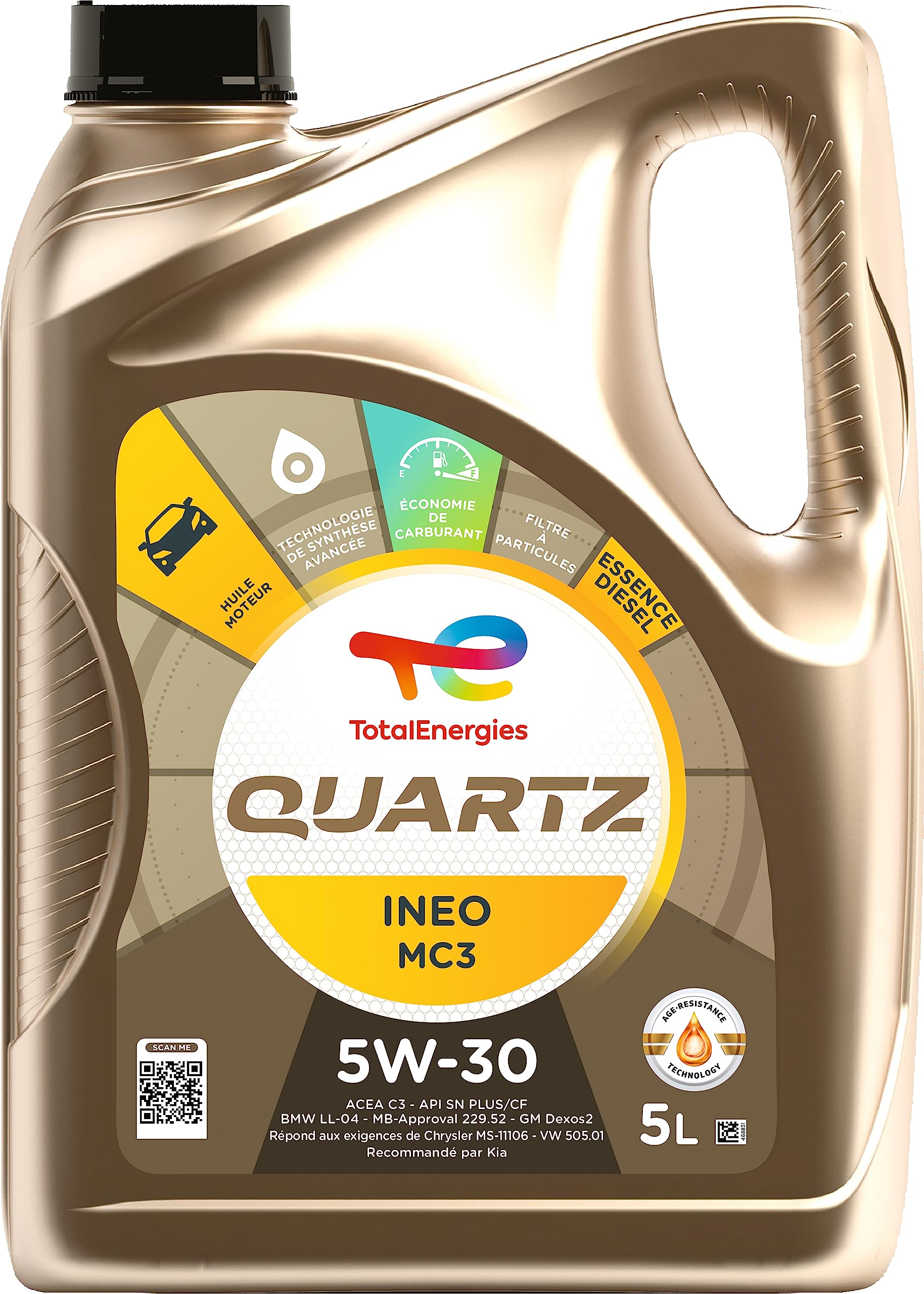 OLIO MOTORE TOTALE 5L QUARZO INEO MC3 5W30