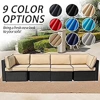 Vista 8 de 10 fundas de cojín de repuesto a prueba de salpicaduras, resistentes a los rayos UV, con cremalleras, máximo compatible con cojines de patio de 25.6