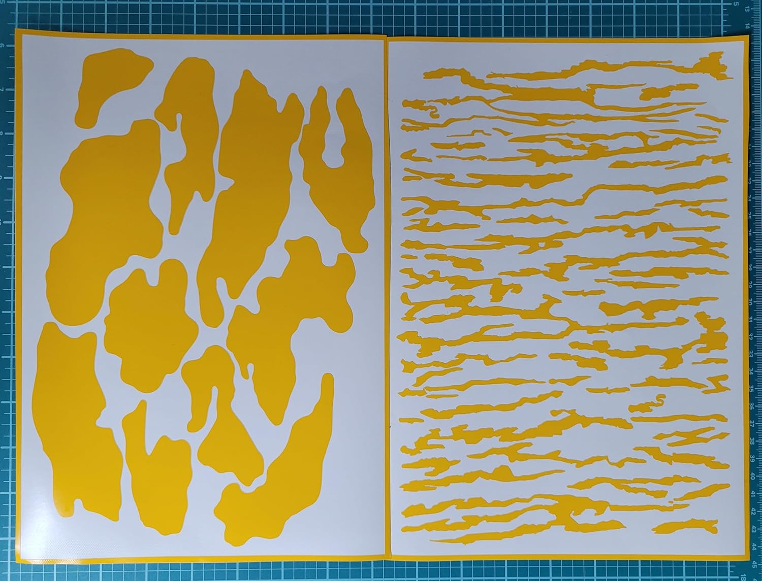 Bottom Lands Camo High-Bake Stencil | 4 Sheet Blob Tape