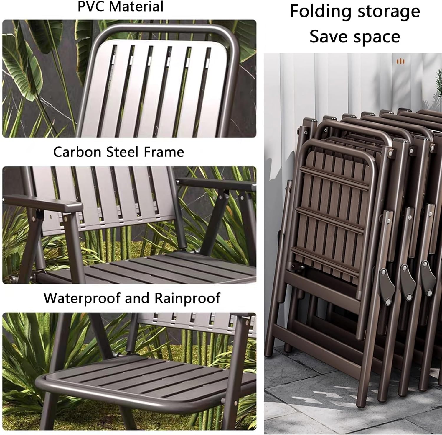 Portable Lawn Chairs, Office Desk Guest Chair, Stacking Seat, Space Saving, for Home and Office, Indoor and Outdoor Events(Black)
