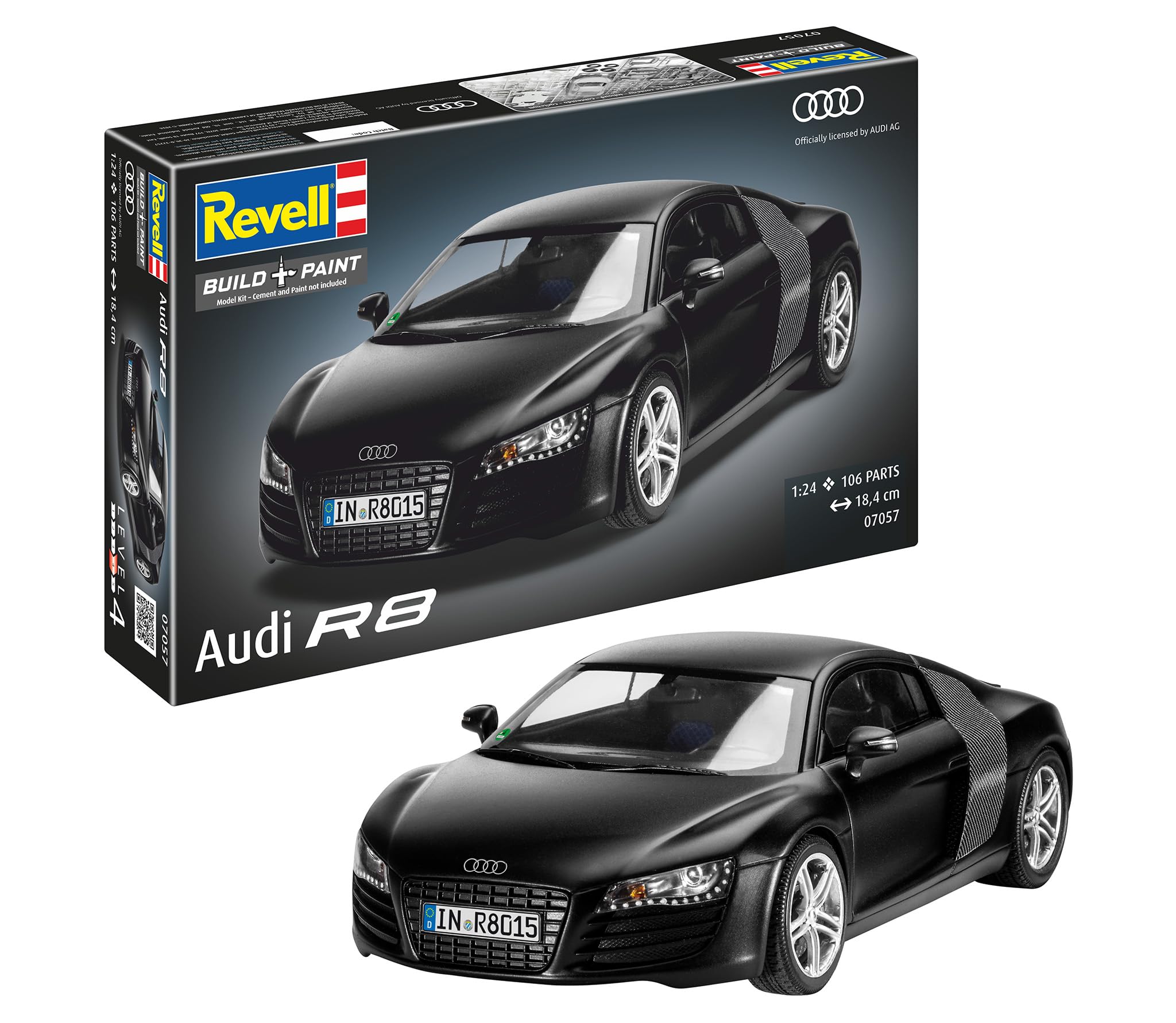 Amazon | ドイツレベル 1/24 アウディ R8 マットブラック 07057