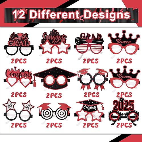 Miniatura 10 de 24 lentes de graduación 2023 para cabina de fotos, accesorios para la clase de 2023, para graduación, regalos de fiesta (azul)