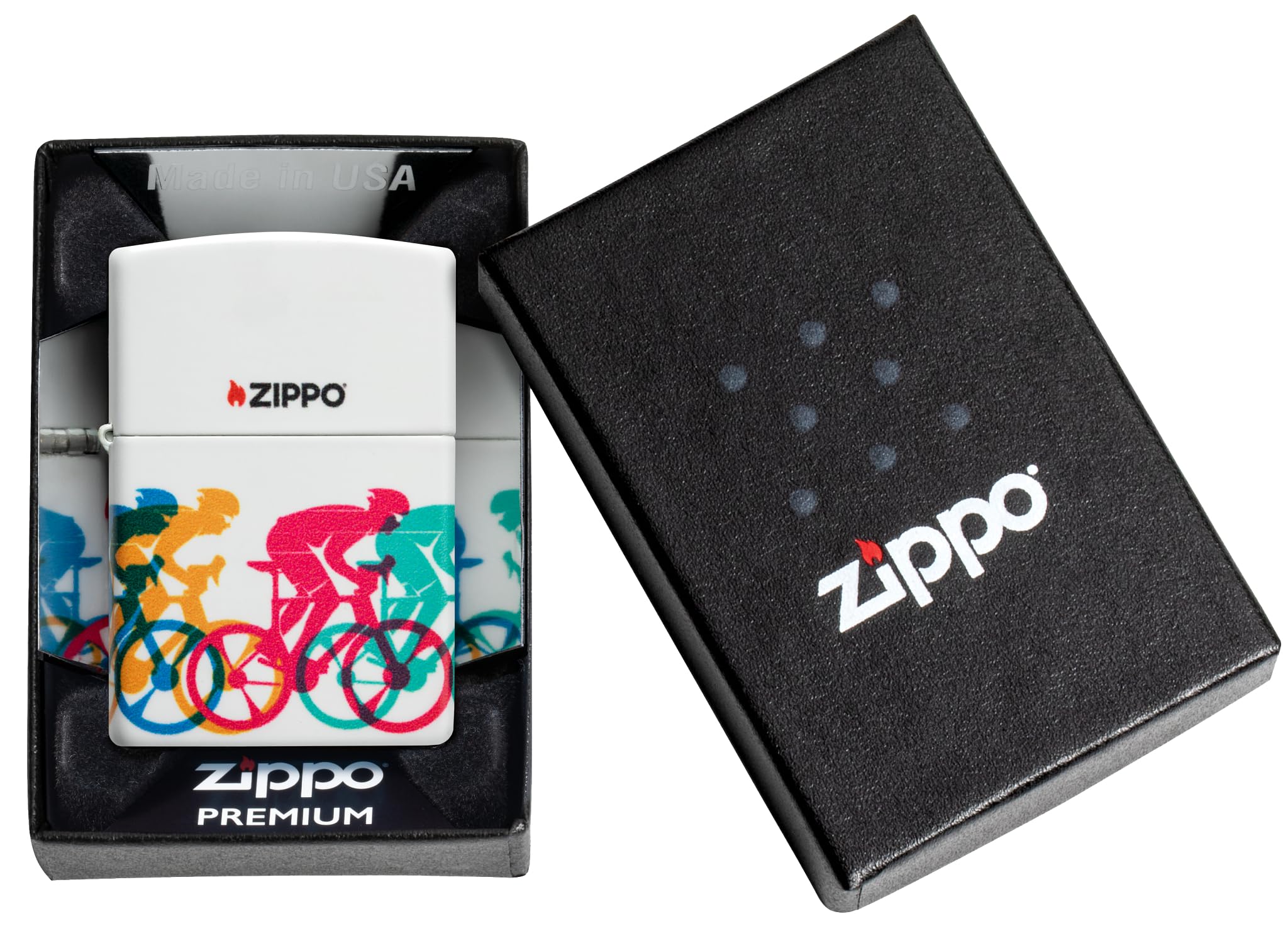 Zippo Sturmfeuerzeug Bicycle Race 540° Color Image Nachfüllbar Wiederverwendbar Windfest