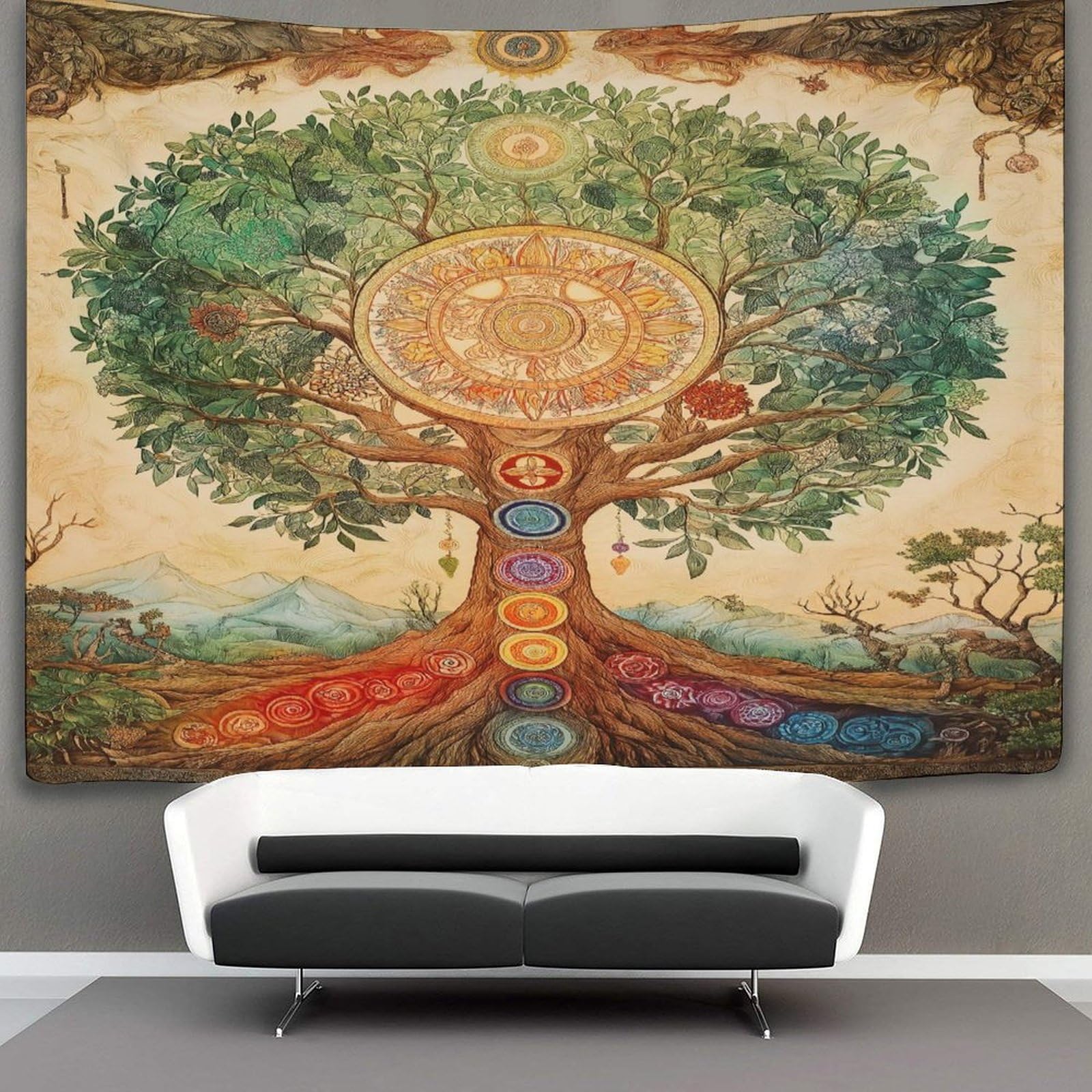 Kaiyun Style-2 World Tree Tapestry,Abstract Art Wall Hanging,Wall Art For Bedroom Aesthetic Home Decoration For Living Roombedroom 180Cmx230cm