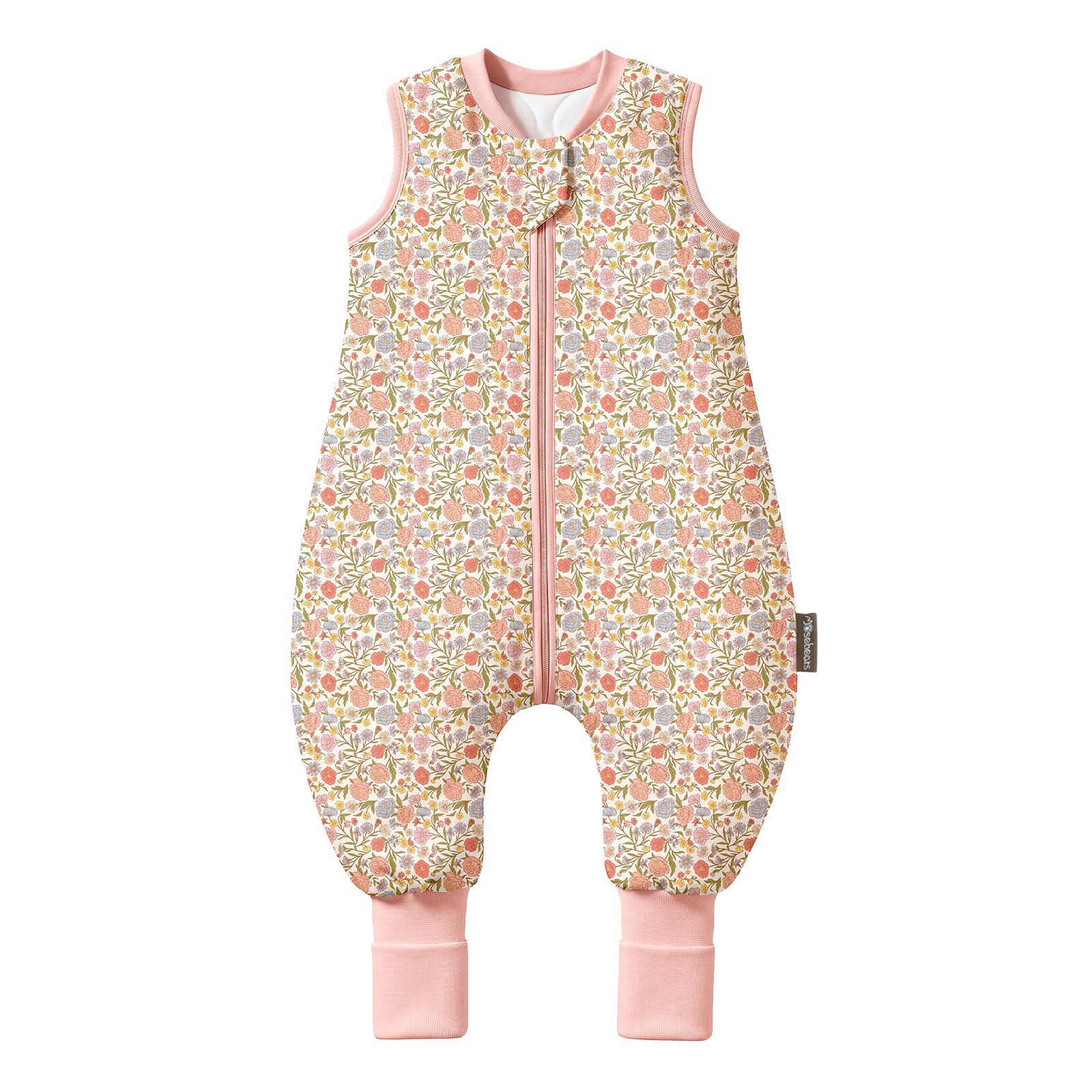Mosebears Sacco Nanna con Piedini Invernale 2,5 Tog 18-36 Mesi Tutto l'anno Sacco Nanna in Cotone Traspirante per Neonati e Bambini