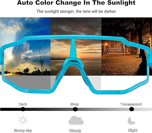 Miniatura 2 de ROCKBROS Gafas de sol fotocromáticas para hombres y mujeres gafas de ciclismo deportivas protección UV resistentes al viento gafas de bicicleta para