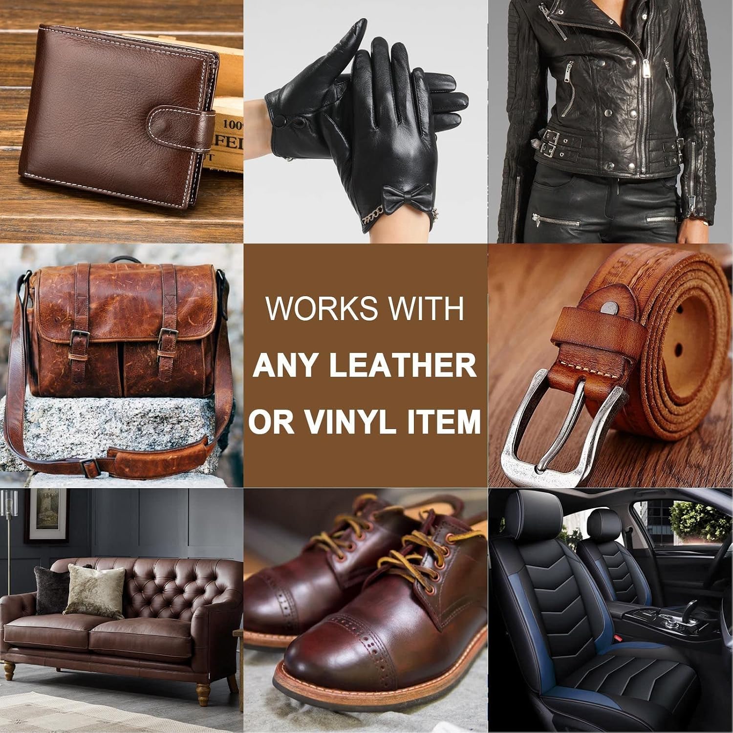 RQB Leather Repair Kit – 10-Color DIY Leather & Vinyl Repair for Furniture, Car Seats, Jackets, Bags & Shoes – Easy Color Match, Complete Tools Included