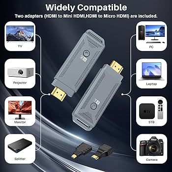 ワイヤレスHDMIトランスミッターレシーバー100フィート 4K HDMI トランスミッター＆レシーバー 100メートル