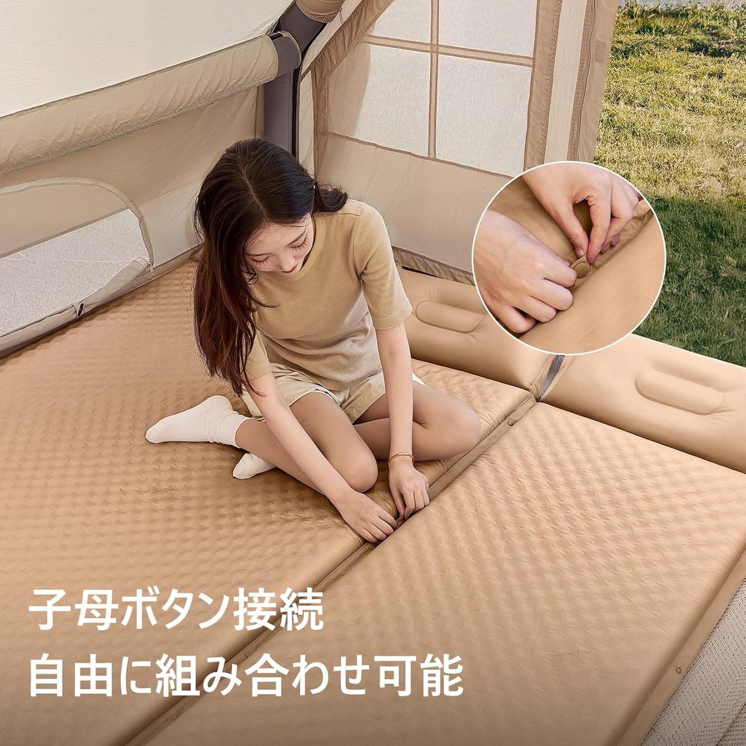 FIELDOOR INFLATABLE MATインフレーターマット2個セット FIELDOOR