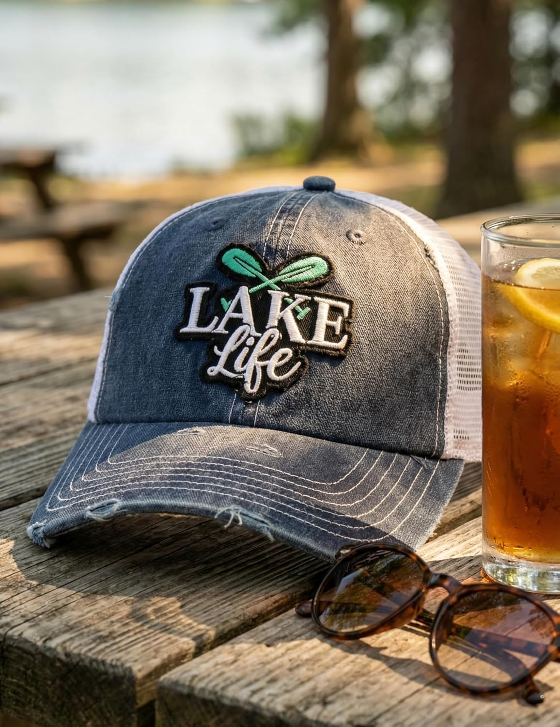 InnoBeta Lake Life Hat, Lake House Gifts for Women, Lake Stuff, Adjustable Vintage Baseball Cap Washed Cotton Embroidered Hat - Image 7