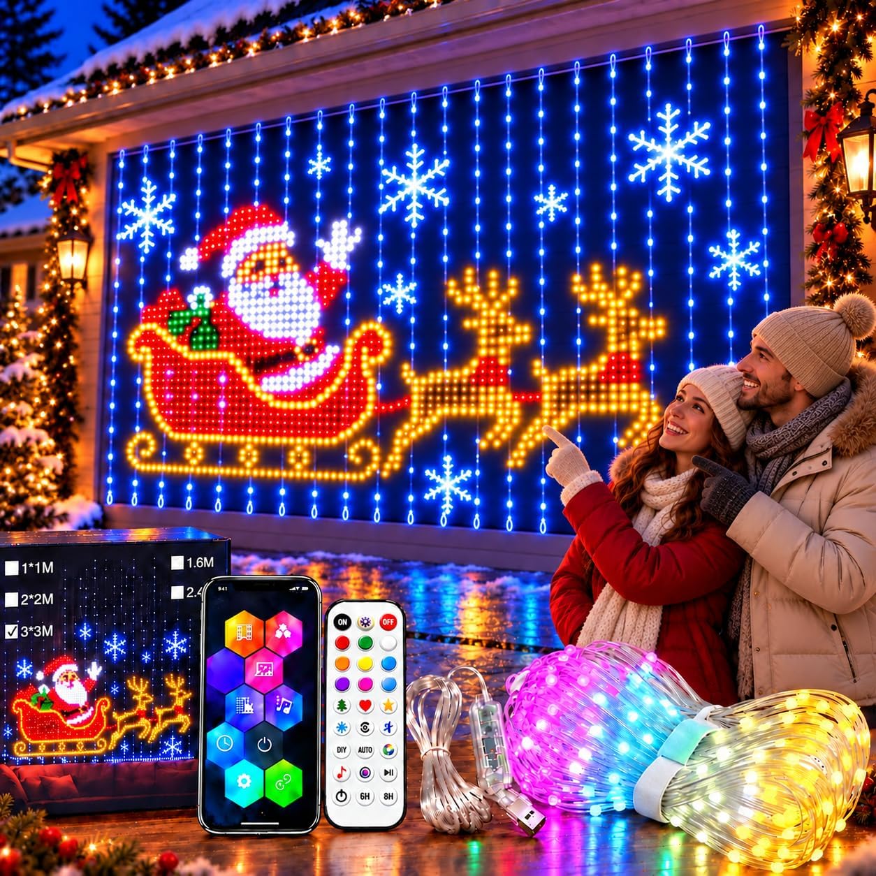 2026 DIY 512 RGB Smart LED Curtain...