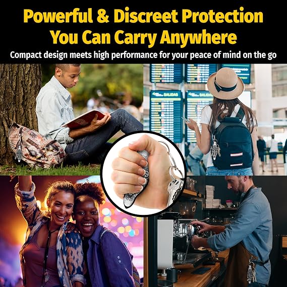 MUNIO Cross Pack Self Defense Keychain Bundle for Him and Her Non-Lethal, TSA Approved Personal Safety Keychain Set in Cross and Faith Over Fear Designs Made in USA