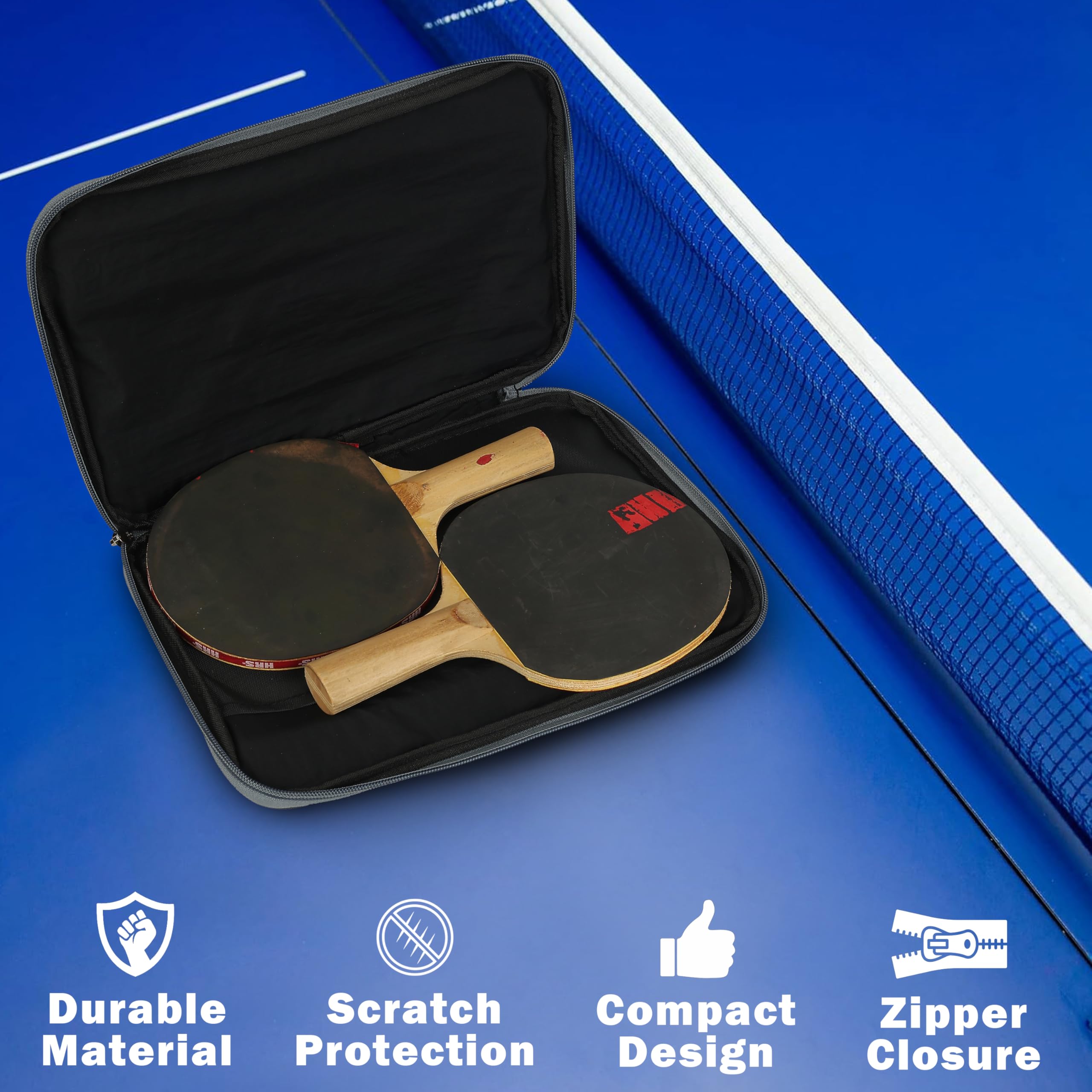 Panchtatava Table Tennis Paddle Case EVA Waterproof Zipper Pouch for Ping Pong Rackets and Balls Table Tennis Paddle Carry Bag 3
