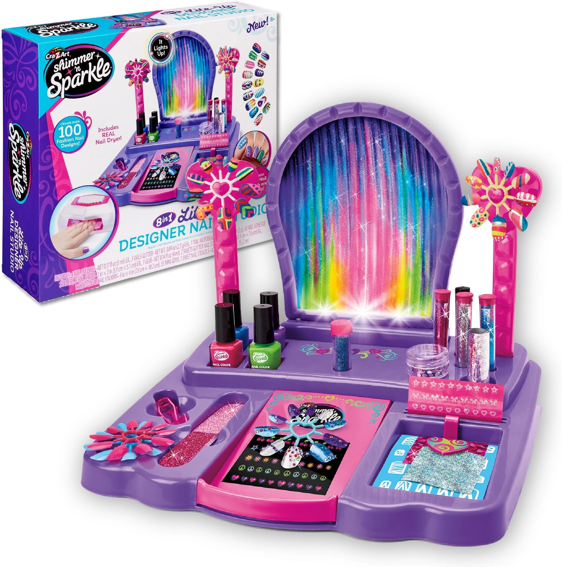 Shimmer 'n Sparkle 8-in-1 Lite-Up Designer Nail Studio