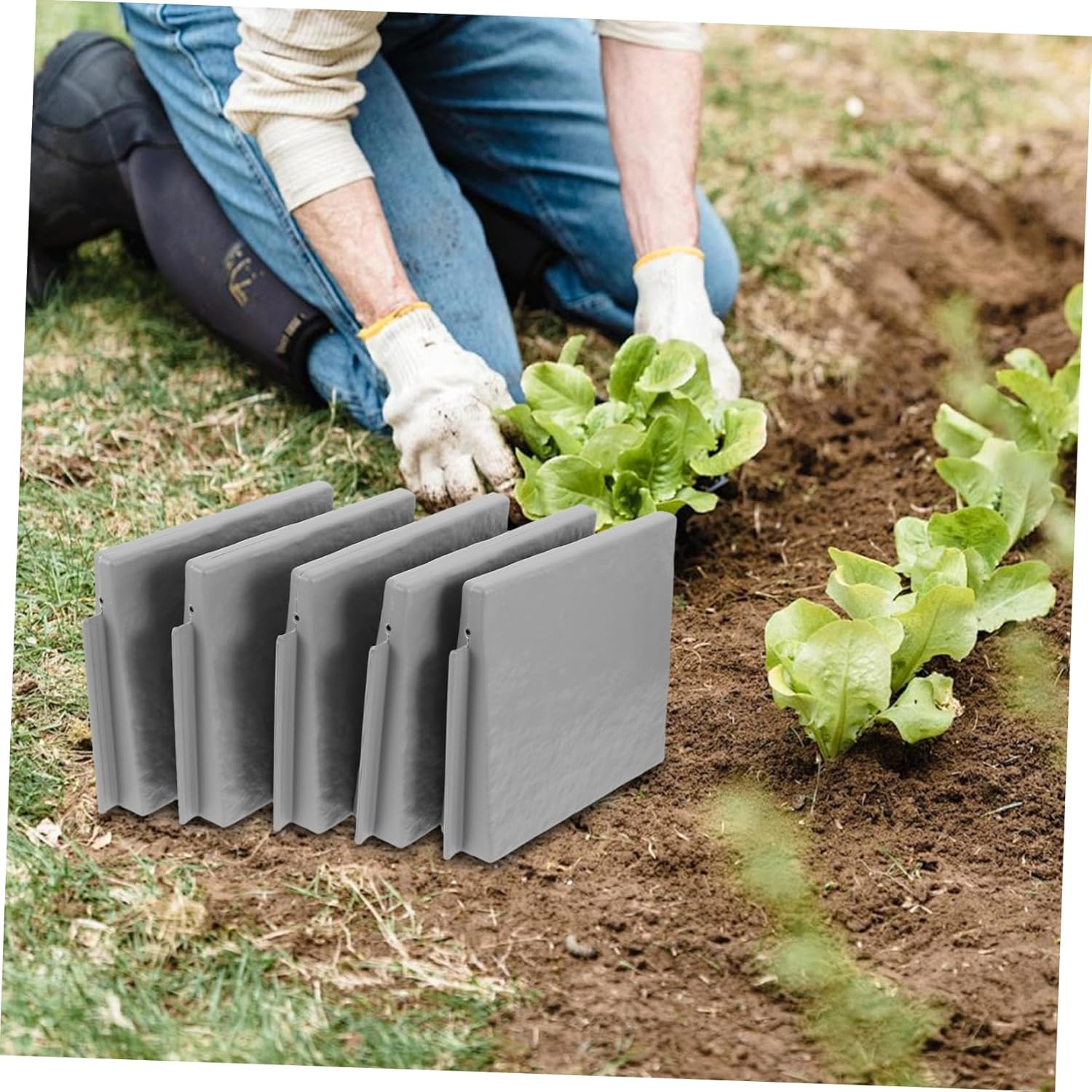 5pcs Garden Edging Border Landscape Edging with Anchoring Spikes Faux for Flower Beds Lawns and DIY Outdoor Spaces Effortless Installation and Versatile Usage