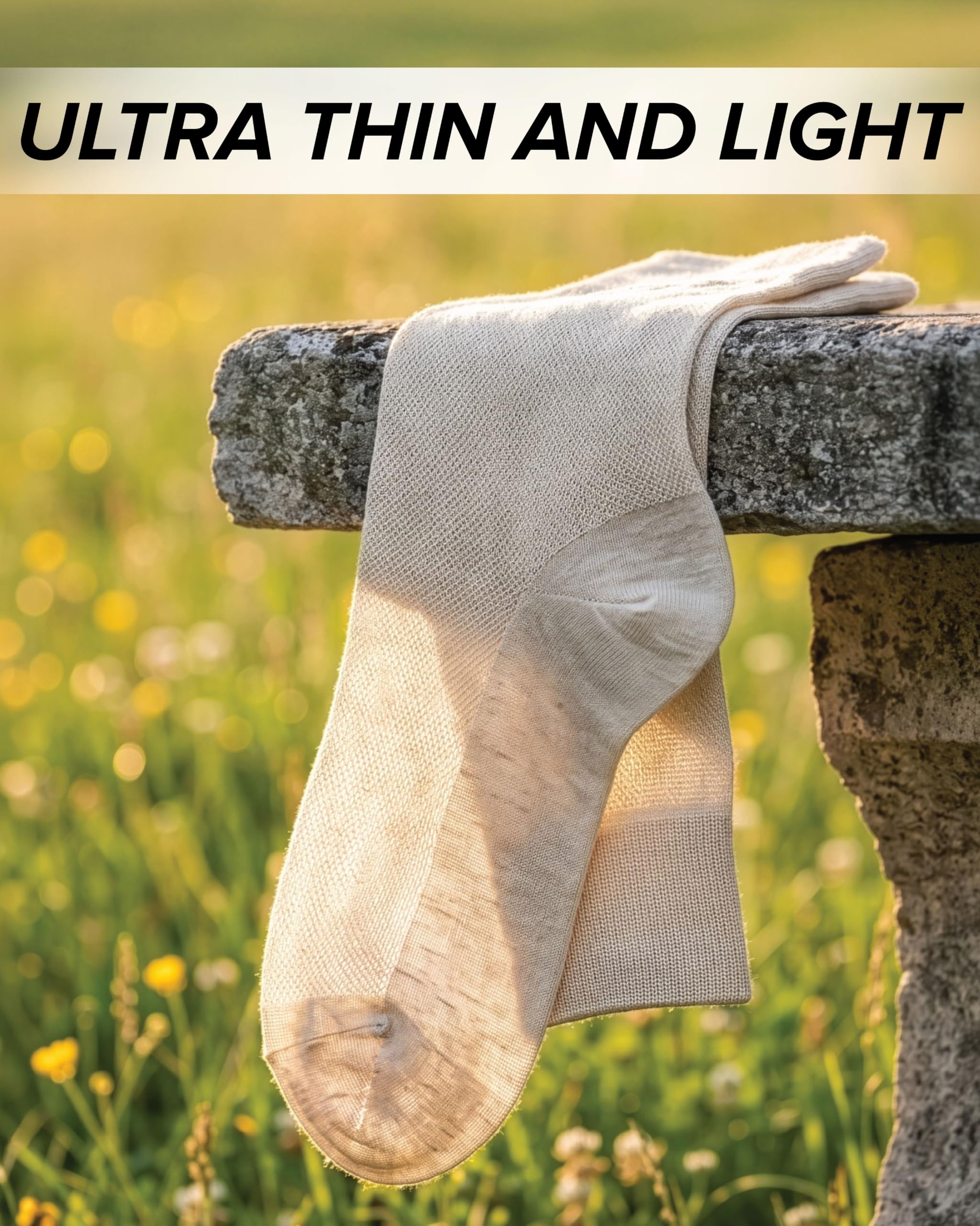 vitsocks Chaussette d'été LIN et COTON fine légère Homme (3 PAIRES) ultra respirante