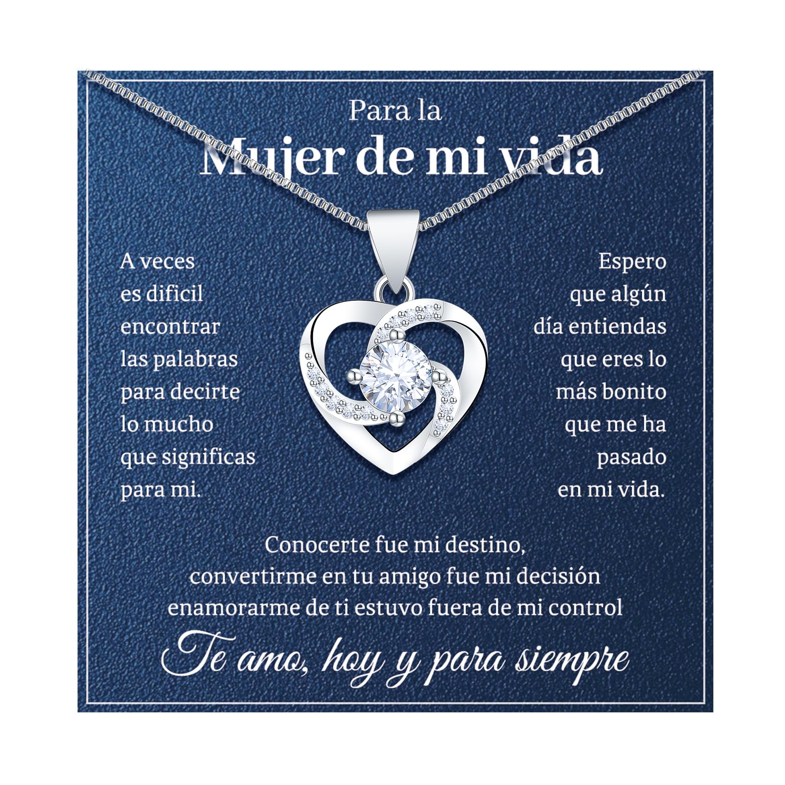 BOCHOI Regalos para tu Novia Originales Collar de Pareja Plateado Regalo Aniversario Pareja Regalo de San Valentín Para Ella Colgante Plata Esposa, Romántico, Navidad, Cumpleaños, Bodas, Enamorados