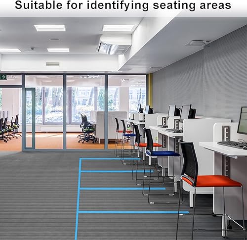 Miniatura 5 de Zonon 6 rollos de tiras de marcadores de alfombra, cinta de suelo para aula, marcadores de alfombra de nailon para suministros escolares, alfombra