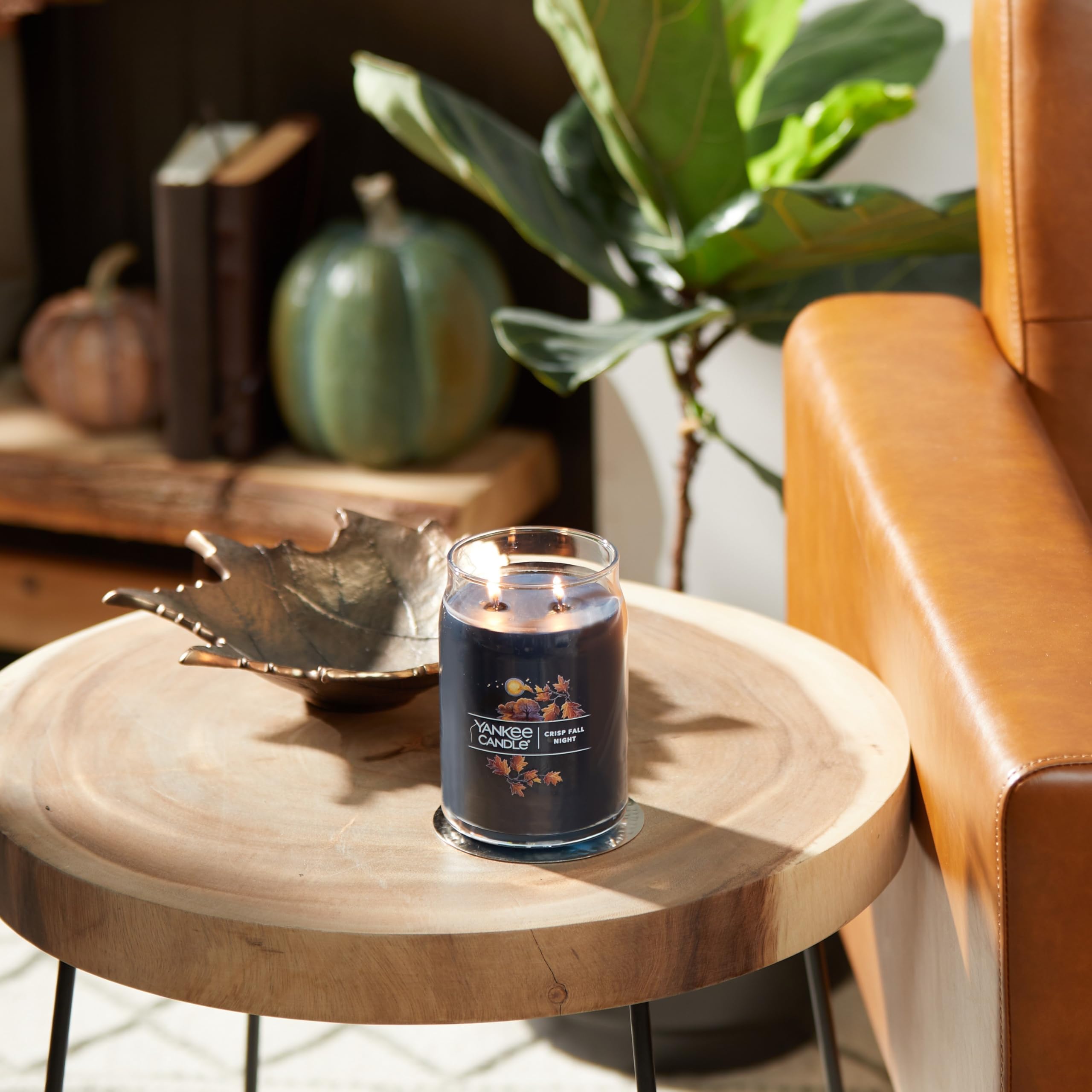 Yankee Candle Crisp Herbst Night Signature Duftkerze im Glas, groß