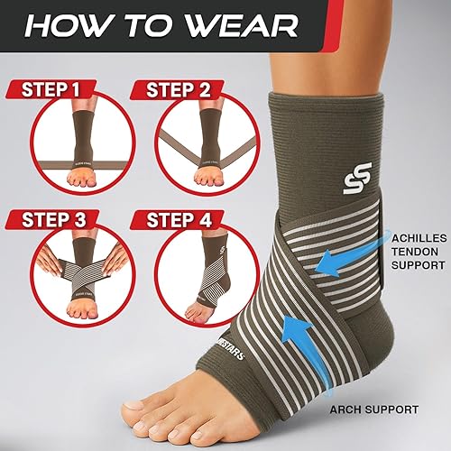 Miniatura 7 de SS SLEEVE STARS - Tobillera para lesiones en los ligamentos y esguinces, alivio de fascitis plantar y tendinitis de Aquiles, para mujeres y hombres,