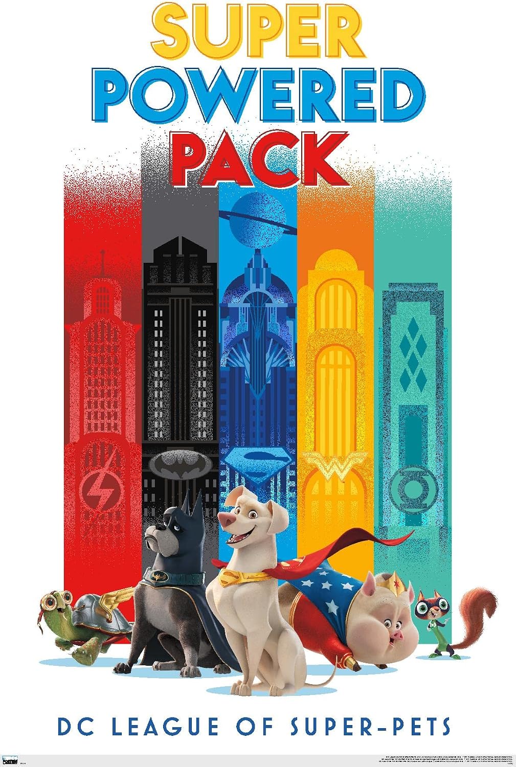 Trends International DC Comics Movie DC League of Super-Pets - Skyline Wall Poster, 34L x 22.4W, Premium Unframed Version