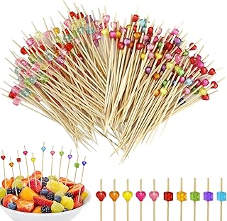 200 Piezas Palillos para Aperitivos, 12 Cm Brochetas Chuches, Palos de CóCtel de Bambú, Fiesta Cóctel DecoracióN, para Alimentos, Frutas, Postres