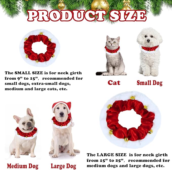 Disfraz Navideño para Perro con Campanas GOYOSWA - Talla L, Rojo miniatura 3