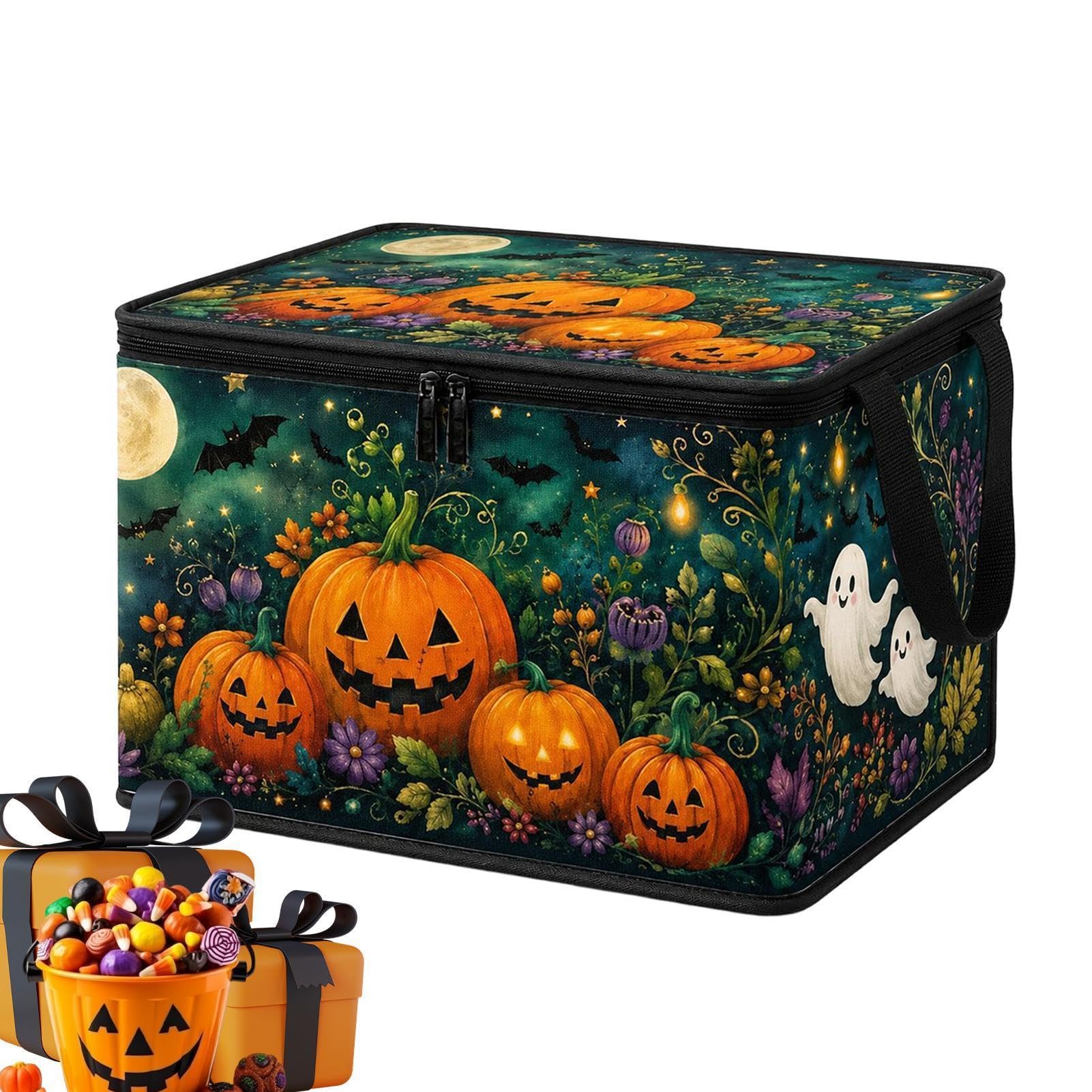 Halloween Basket with Handle Smooth Zipper Organizer