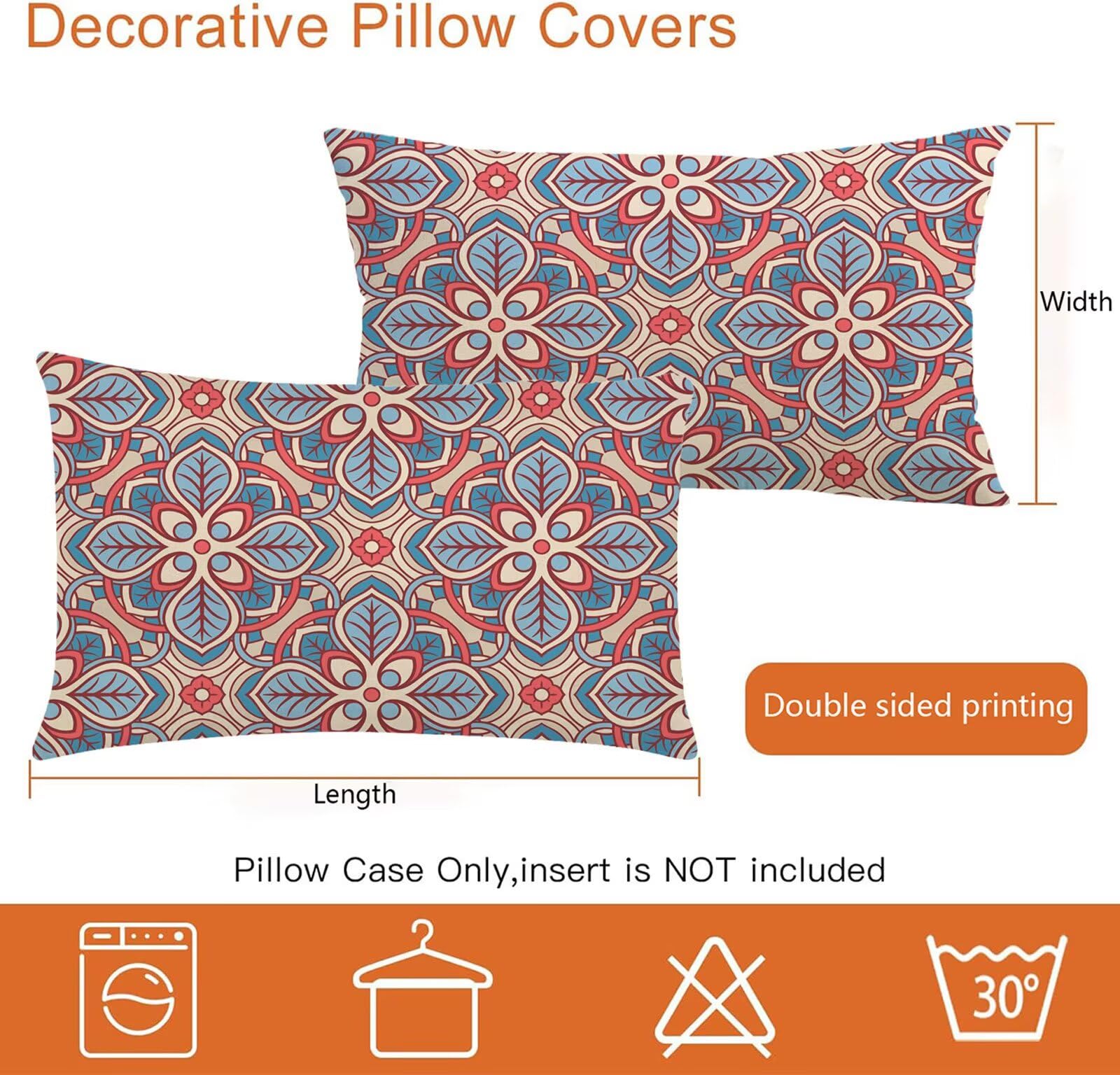 Poszewki na poduszki 60x80 cm retro boho poszewki na poduszki prostokątne E