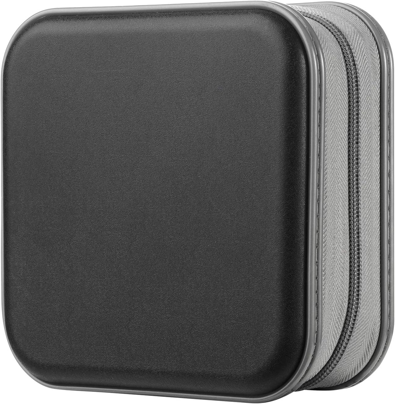 alavisxf xx CD Case, 48 Capacity Hard Plastic DVD Case Portable Zipper CD Case Holder Large Storage Disc Wallet Bag for Car Home Travel (Black, 48 Capacity)