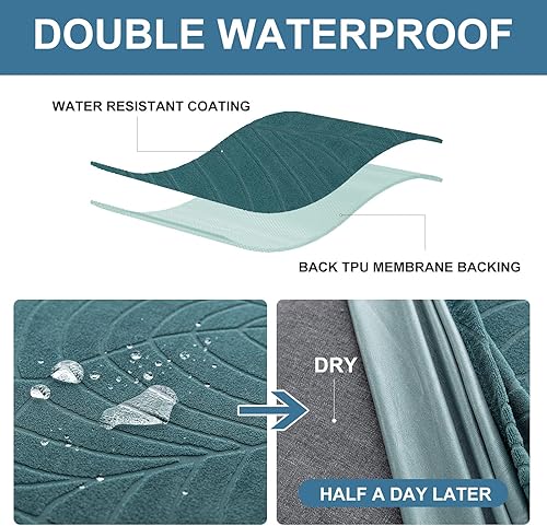 Vista 19 de Genina Fundas de asiento impermeables para sillas de comedor, fundas de asiento elásticas para sillas de comedor, extraíbles y lavables, fundas