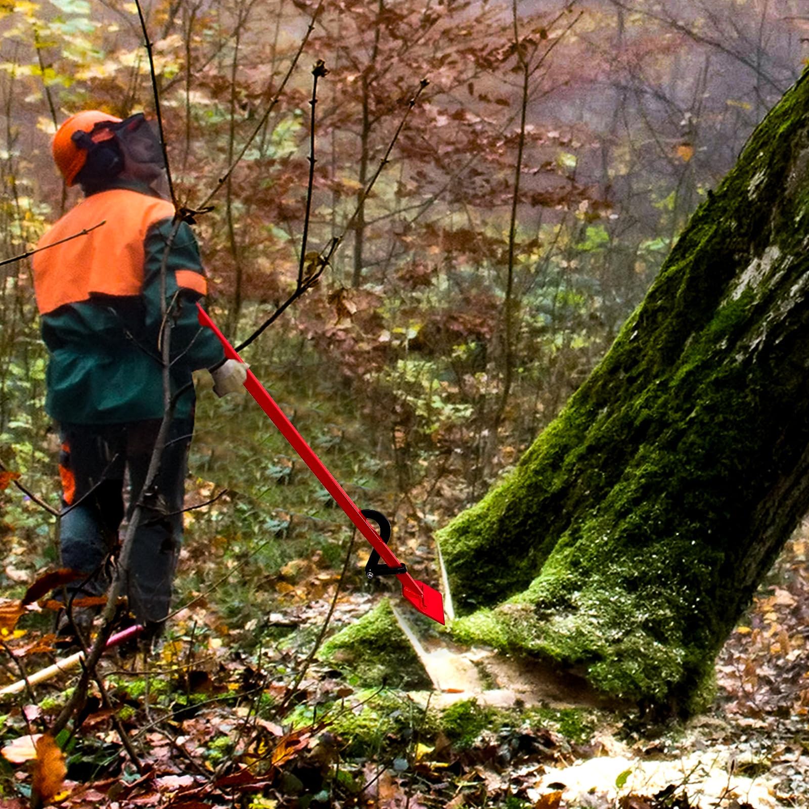 Schwerlast-Fällheber zum Baumfällen 130 cm Stammheber Geschmiedeter Kantheber mit Wendehaken, Ergonomischer Rutschfester Handgriff