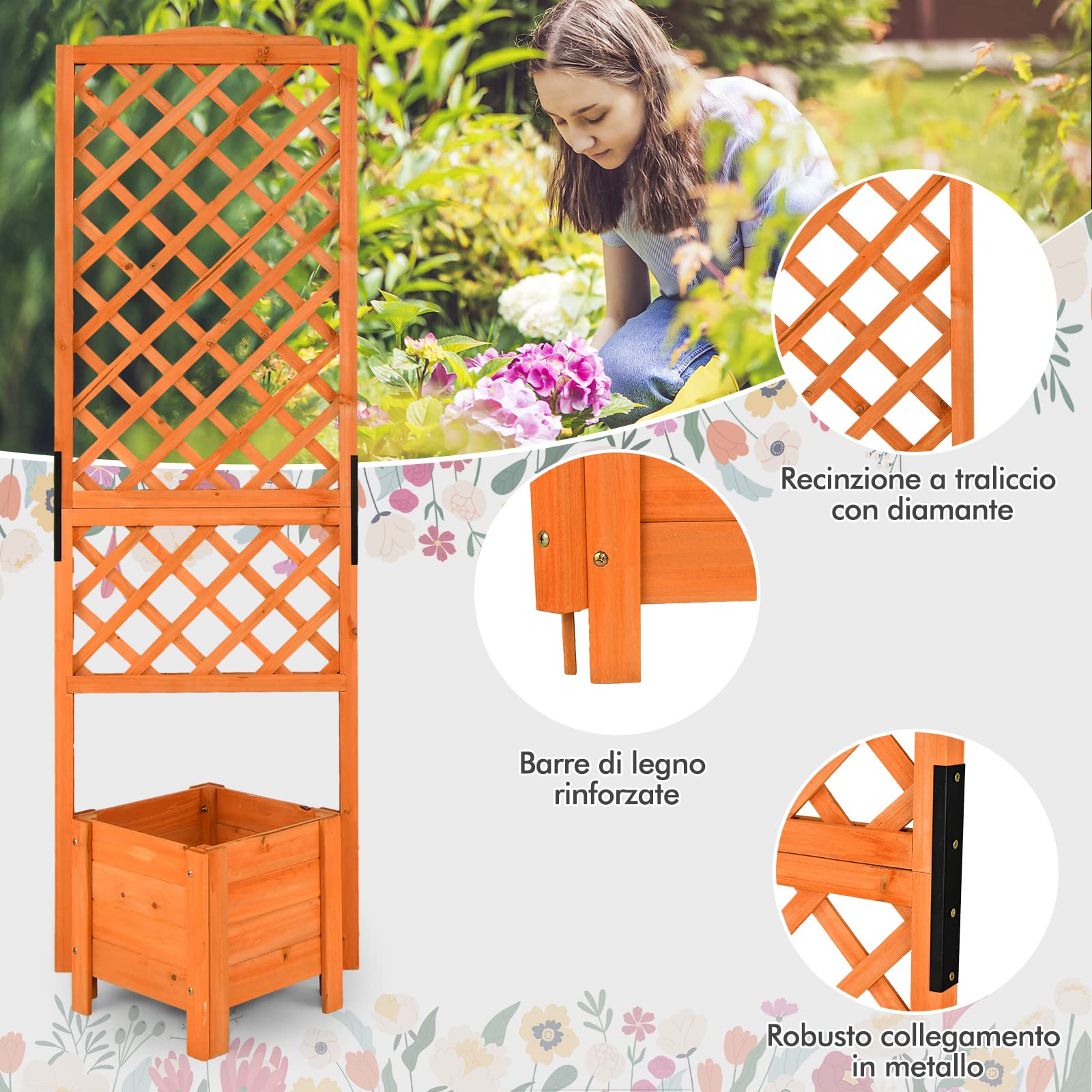 Letto Da Giardino Rialzato In Plastica - Con Sistema Irrigazione E Drenaggio, Per Balcone O Terrazzo - Foto 13