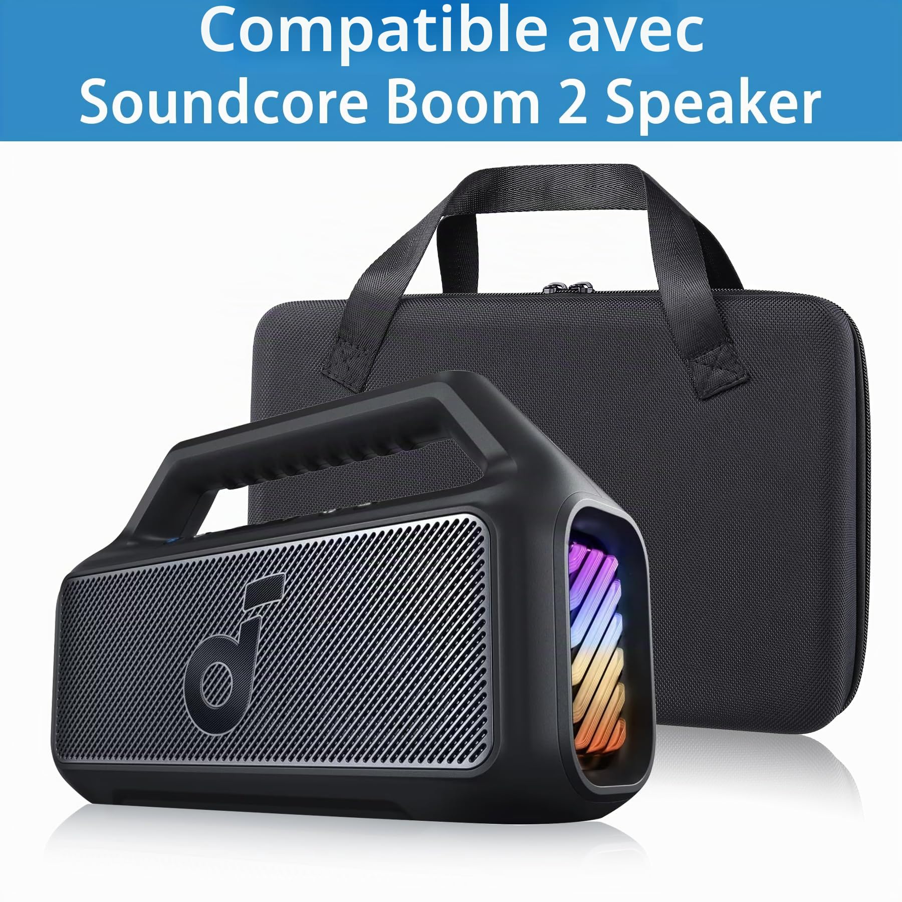 co2CREA Dur Étui de Voyage Rigide Housse Cas pour soundcore Boom 2 Bluetooth Speaker(boîte Seule,Case Only)
