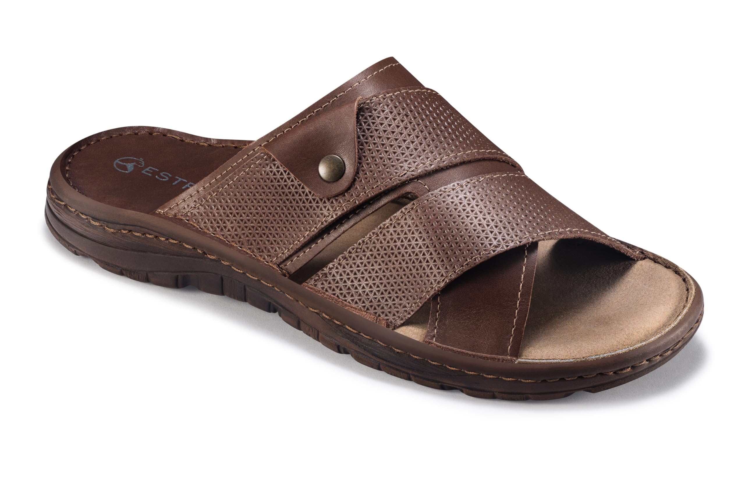 ESTRO Sandalias Hombre Verano Cuero - Sandalias Hombre Cuero Chanclas Hombres Piel con Suela Goma Antideslizante S5