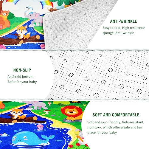 Miniatura 6 de LTKOUGFAM Alfombra de juego para niños tapete educativo ABC para habitación de niños alfombra de juego antideslizante alfombras de niños para sala