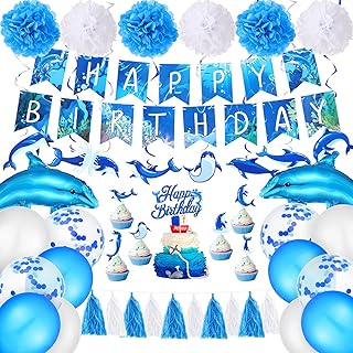 Sponsored Ad - Dolphin Party Decorations Supplies Ocean Party Decorations Blue Party Supplies Under The Ocean Party Decora...