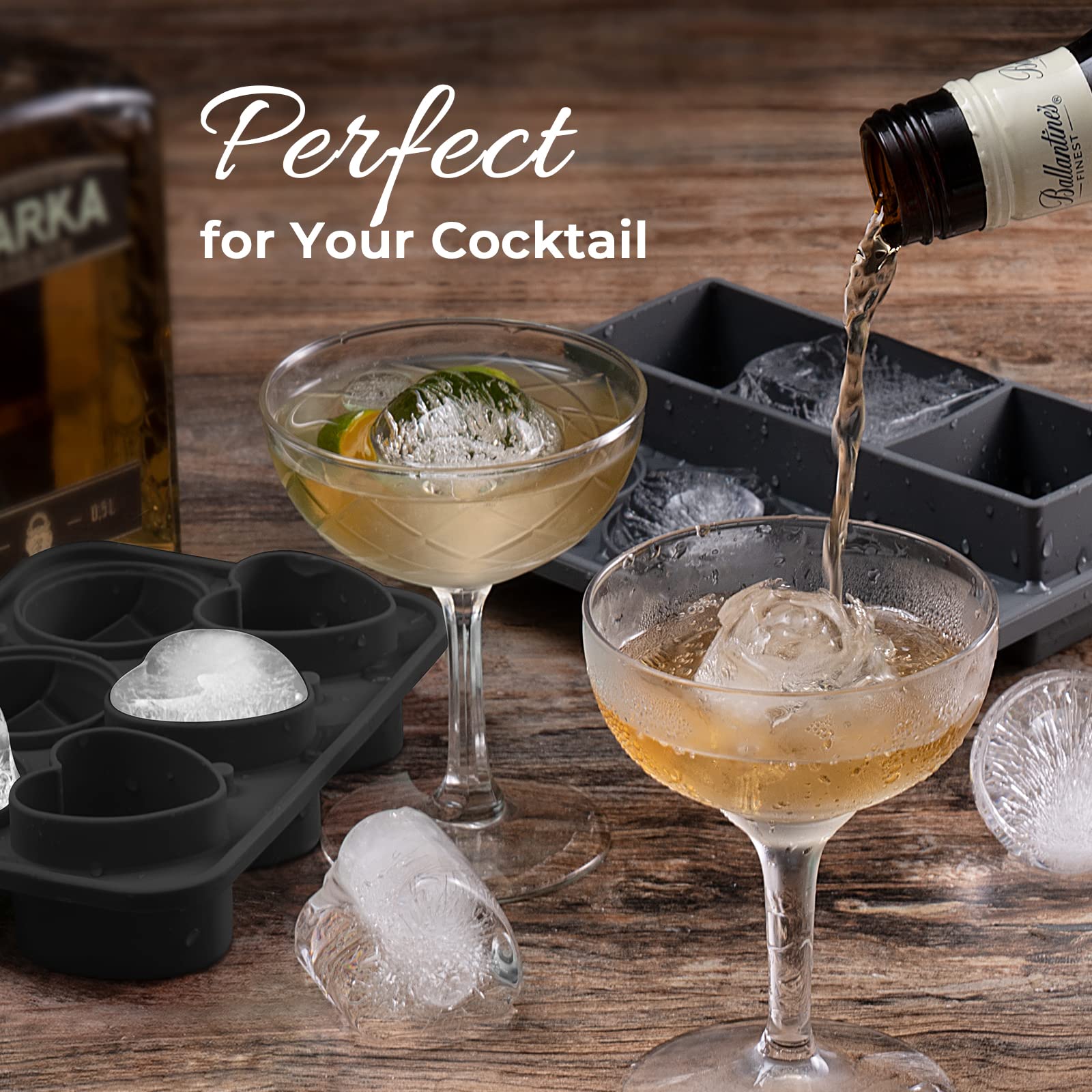 Eiswürfelform Silikon 2 Stück Rosen Eiswürfelform mit Deckel BPA-Frei 18-Fach Rosen Eiswürfelbehälter Eiswürfelformen für Eis Whiskey Cocktail
