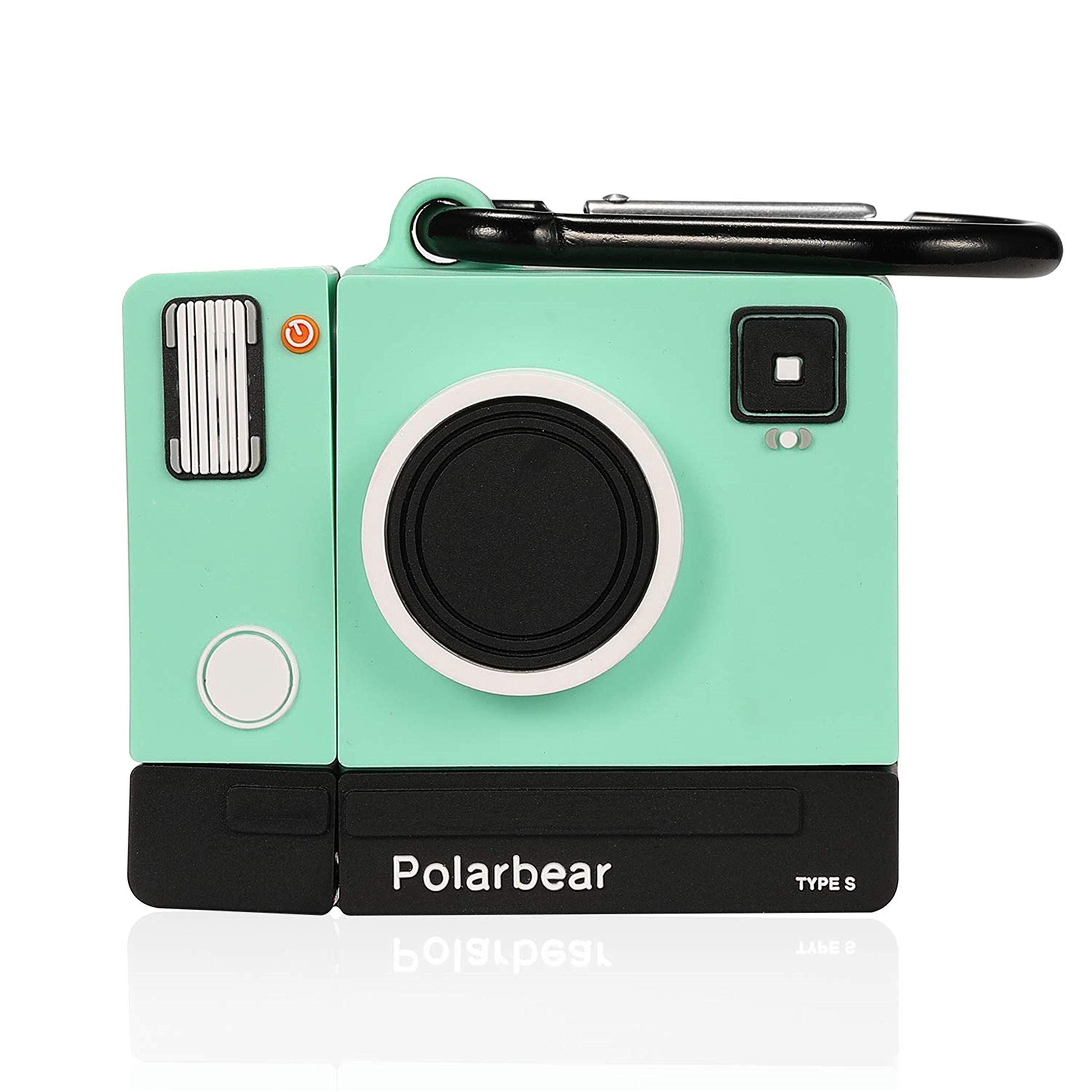 Besoar Green Camera for Airpod 1/2 Case, Cartoon Cute Fashion Cool Silicone Design Hypebeast Cover for Airpods, Unique Stylish Kawaii Funny Fun Trendy Shell Girls Women Girly Boys Cases Air Pods 2&1