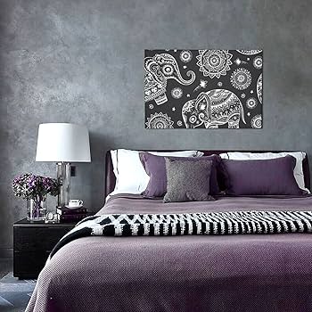 インド風装飾象 フレーム付き インド絵画 11x12インチ インド風装飾象 フレーム付き インド絵画 11x12インチ