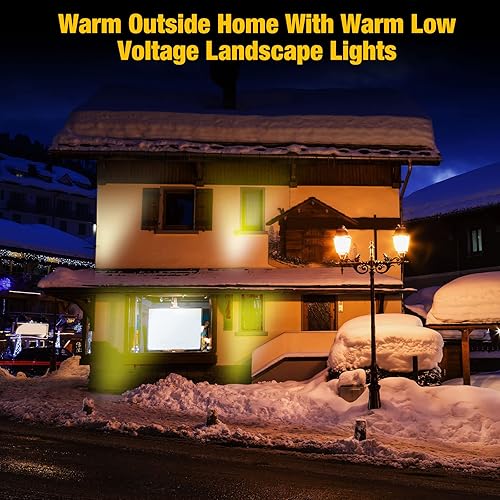 Miniatura 6 de Yahenda 16 juegos de luces de paisaje de bajo voltaje, 5 W, LED blanco cálido, impermeables, para exteriores, con conectores, iluminación de camino
