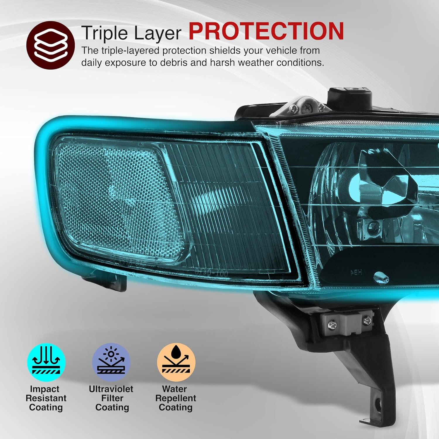 AJP Distributors Black Housing Clear Lens Reflector Headlights Signal Lights Assembly Pair + Corner Lamps Compatible/Replacement for Accord Coupe Sedan CD4 CD5 CD6 CD7 1994 1995 1996 1997 94 95 96 97