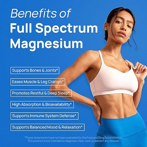 Vista 2 de Complejo de magnesio 18 en 1 con D3, K2 y suave para el estómago 12 formas activas de magnesio (glicinato, citrato, malato + 9 formas) Apoyo