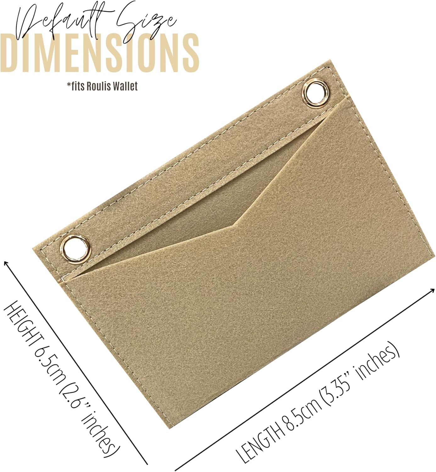 Divitize Premium Conversion Kit compatible with Constance Roulis Slim Wallet Insert — Perfect Fit, Quality Felt Insert with 120cm - 47" Silver/Gold Chain (Bubblegum, No Chain Needed)