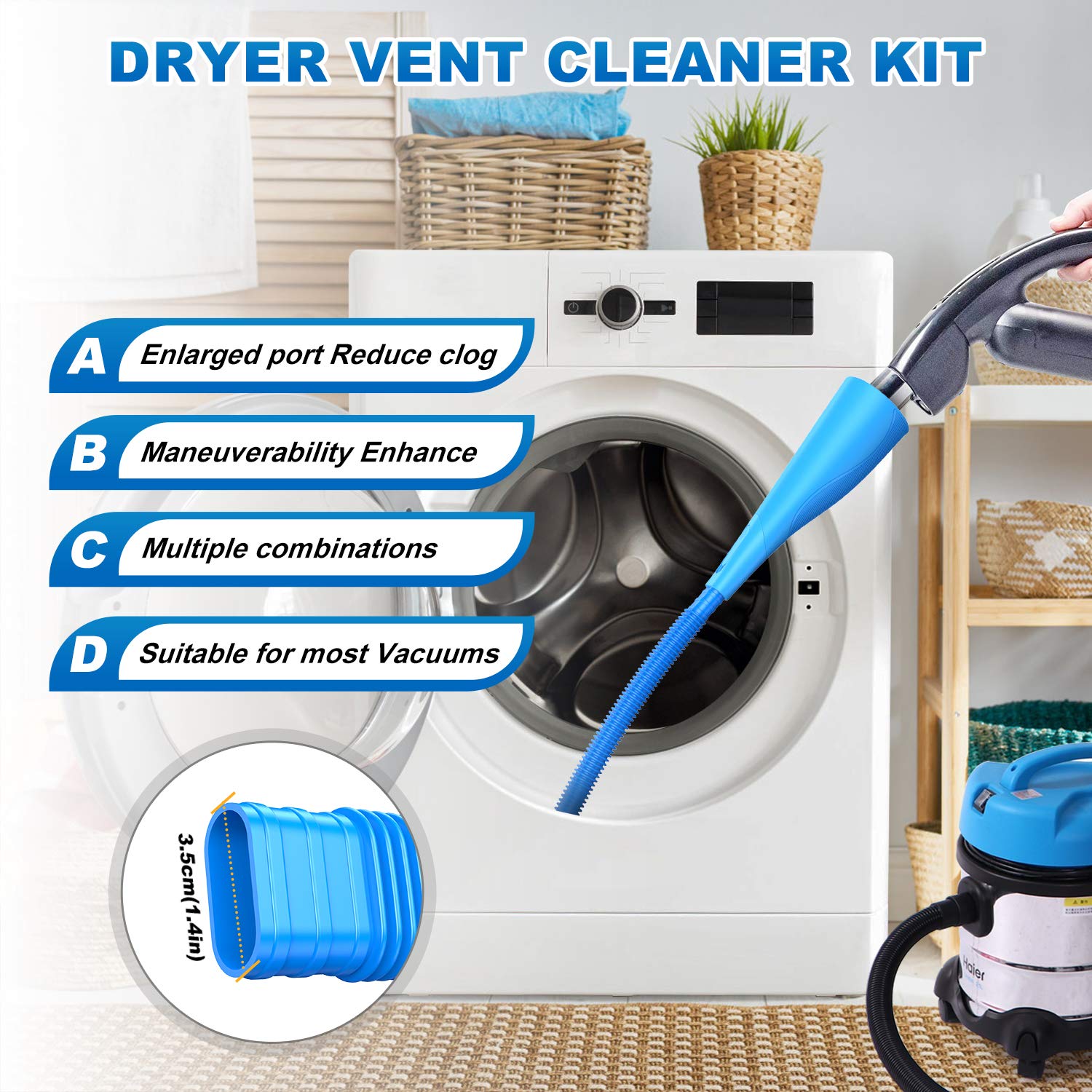 BoxLegend Dryer Vent Cleaner Kit V3 Multiple Combinations Dryer Vent