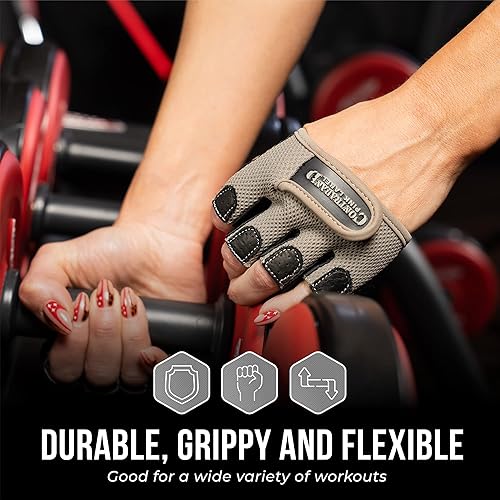 Miniatura 6 de Contraband Pink Label 5537 Guantes de levantamiento de peso para mujer MICRO con acolchado de silicona Grip-Lock (par) - Guantes medio dedos