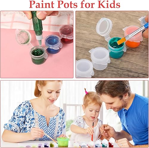 Miniatura 5 de Zonon 80 tiras de 480 macetas vacías de pintura para almacenamiento de tiras con tapa, macetas transparentes para aulas, escuelas, suministros