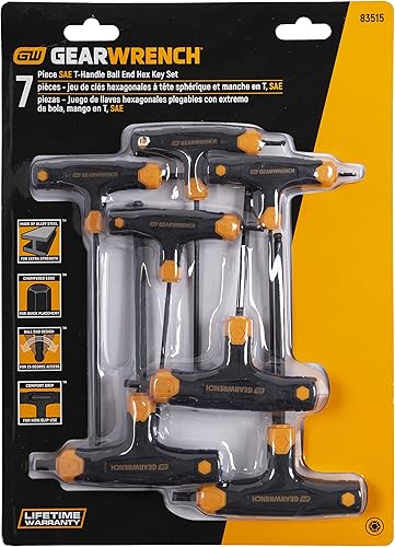 Miniatura 3 de GEARWRENCH Juego de llaves hexagonales de extremo de bola SAE con mango en T de 7 piezas - 83515